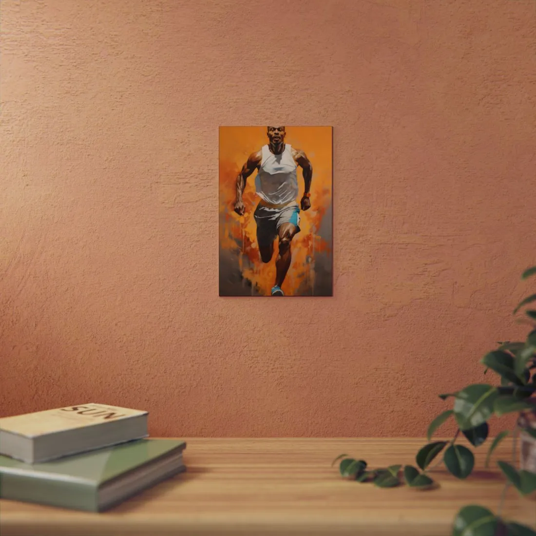 Dynamic Runner: Male Athlete in Motion - Metal Poster