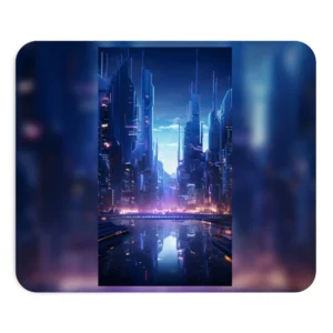 Blue Skyscrapers over Water Mouse Pad