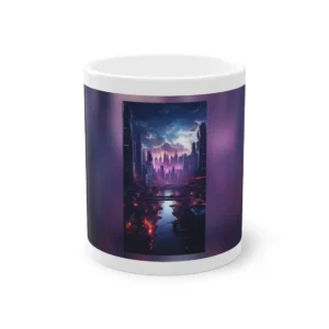 Futuristic City Skyline at Dusk Mug