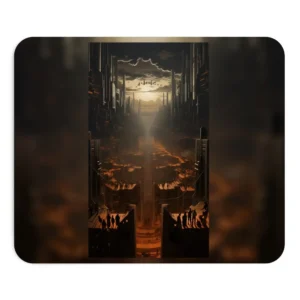Silhouetted People Overlooking City Mouse Pad