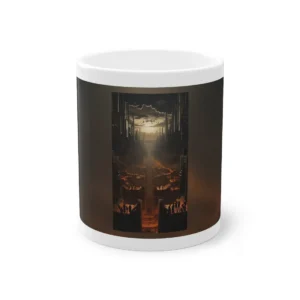Silhouetted People Overlooking City Mug