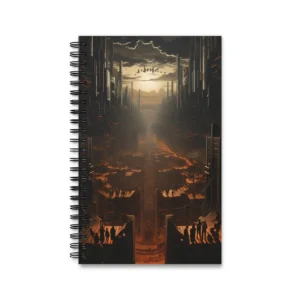 Silhouetted People Overlooking City Spiral Notebook