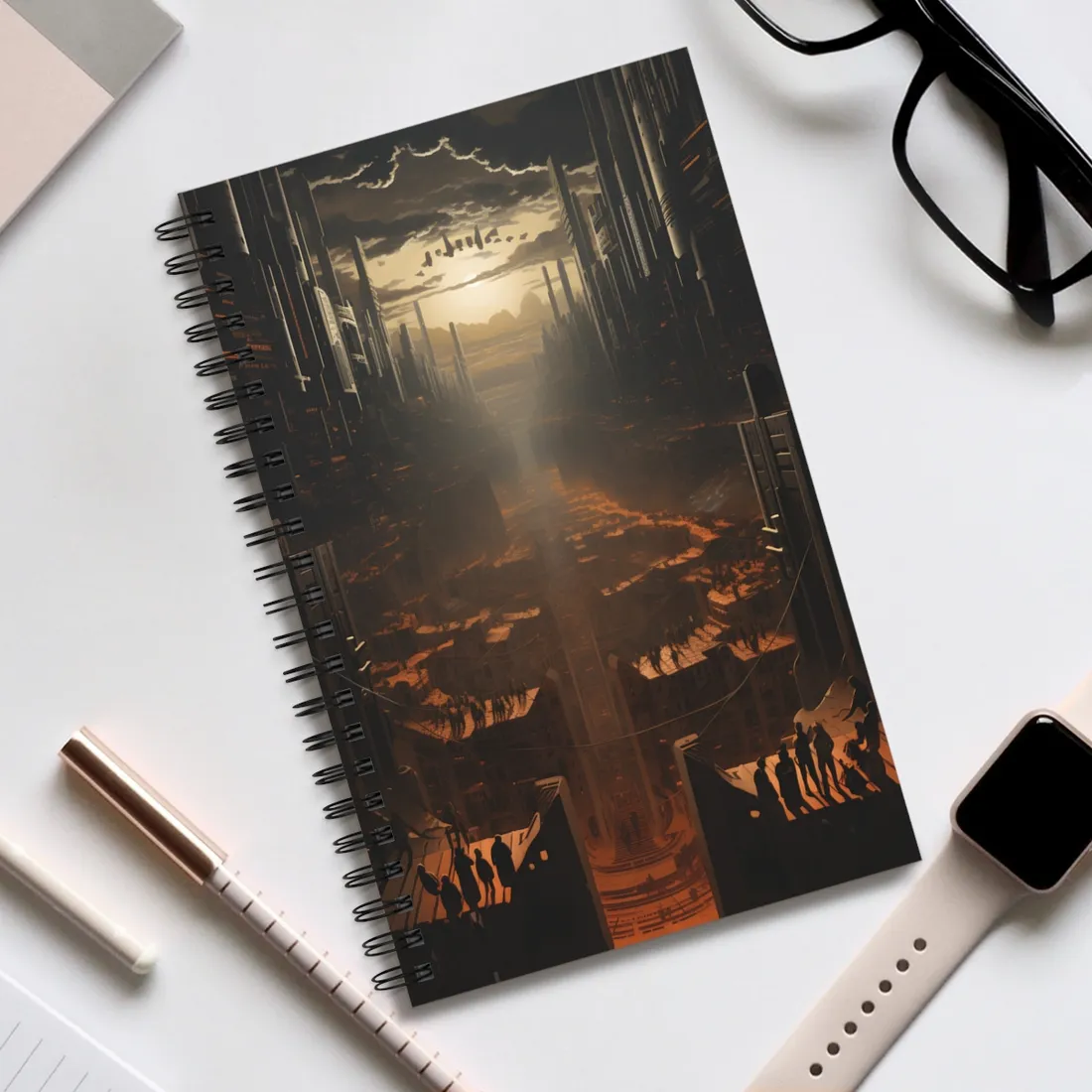 Dystopian Utopia: Opposite Worlds in Harmony - Spiral Notebook