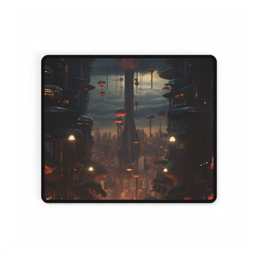 Dystopian Utopia: Perfect Urban Landscape Artwork - Desk Mat