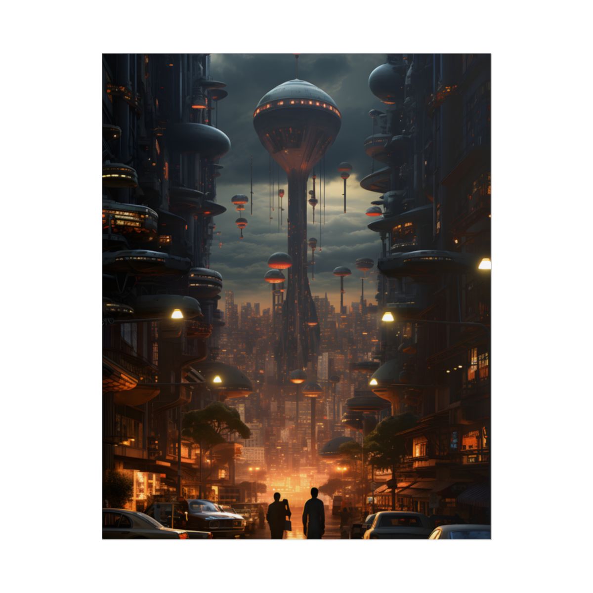 Dystopian Utopia: Perfect Urban Landscape Artwork - Poster
