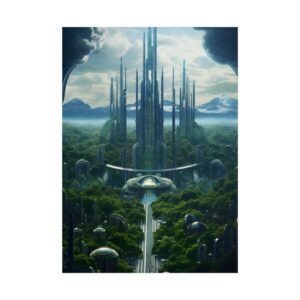 Utopian Forest Skyline Poster
