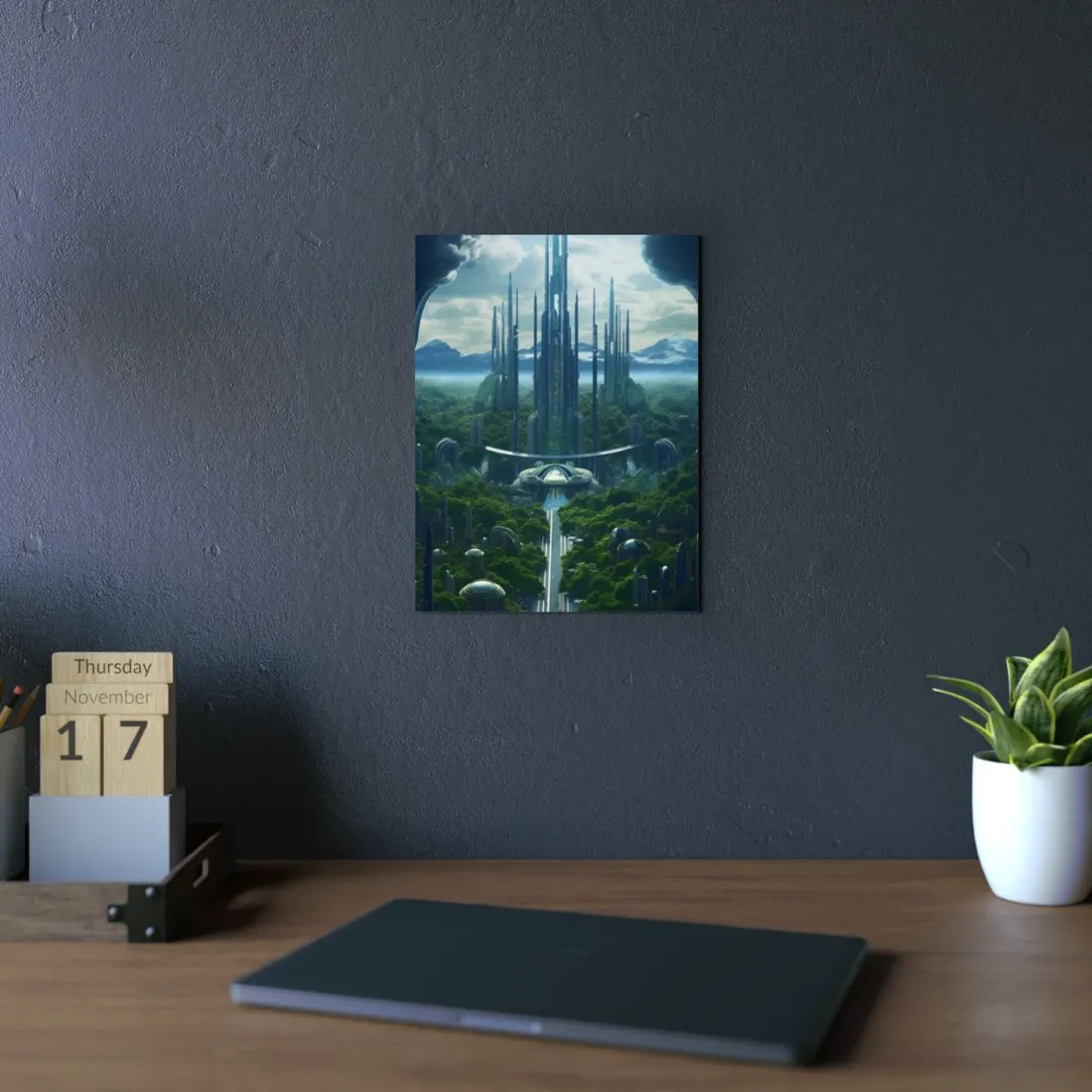 Dystopian Utopia: Perfect Yet Oppressive Society - Metal Poster