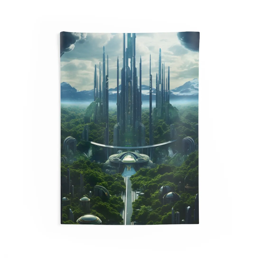 Dystopian Utopia: Perfect Yet Oppressive Society - Wall Tapestry
