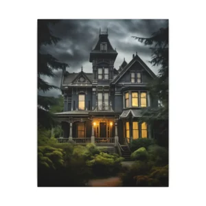 Victorian House at Dusk Canvas Print