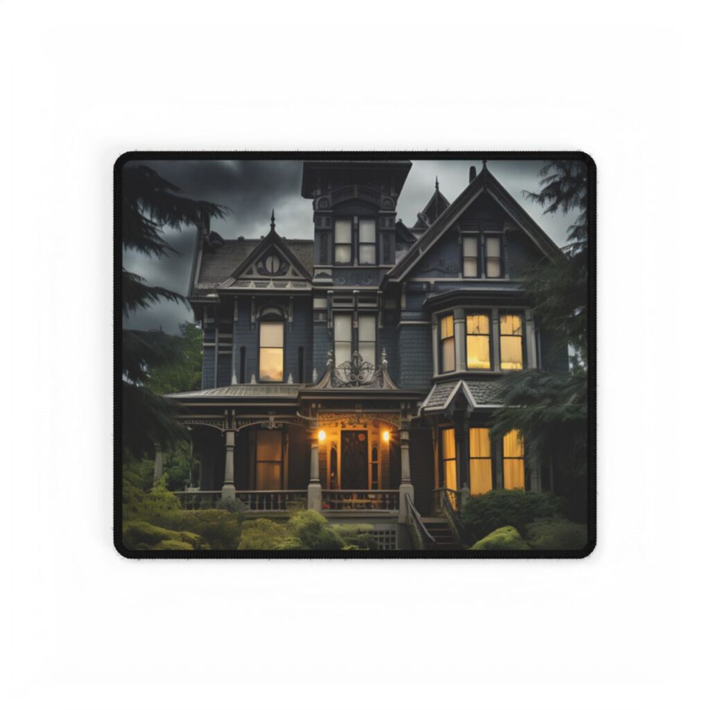 Eerie Shadows of a Haunted Victorian - Desk Mat