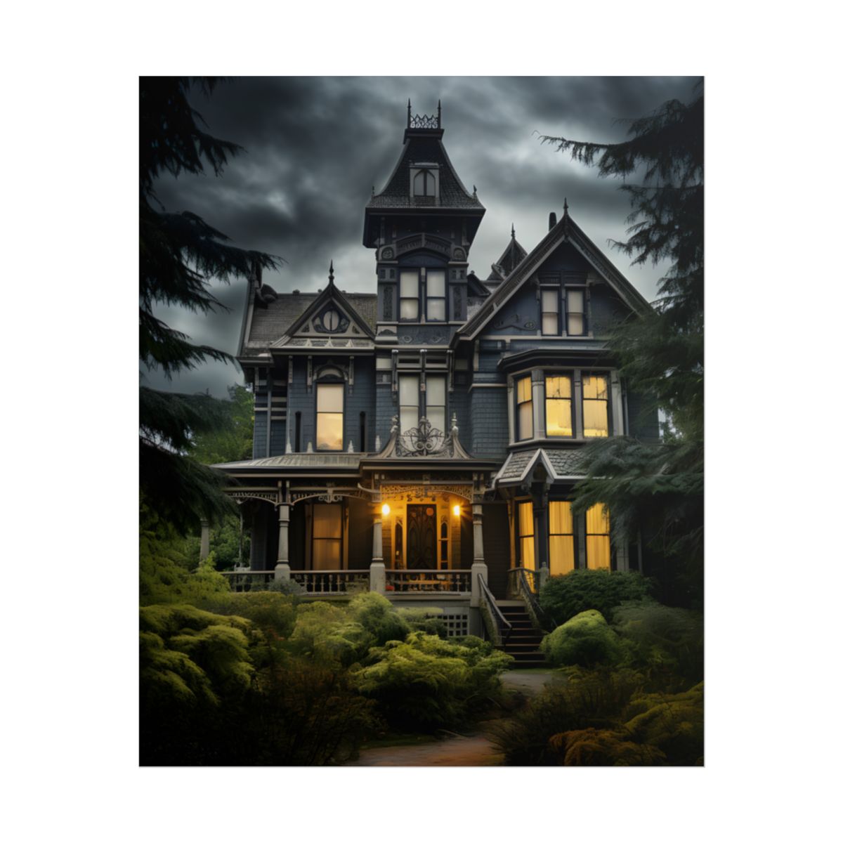 Eerie Shadows of a Haunted Victorian - Poster