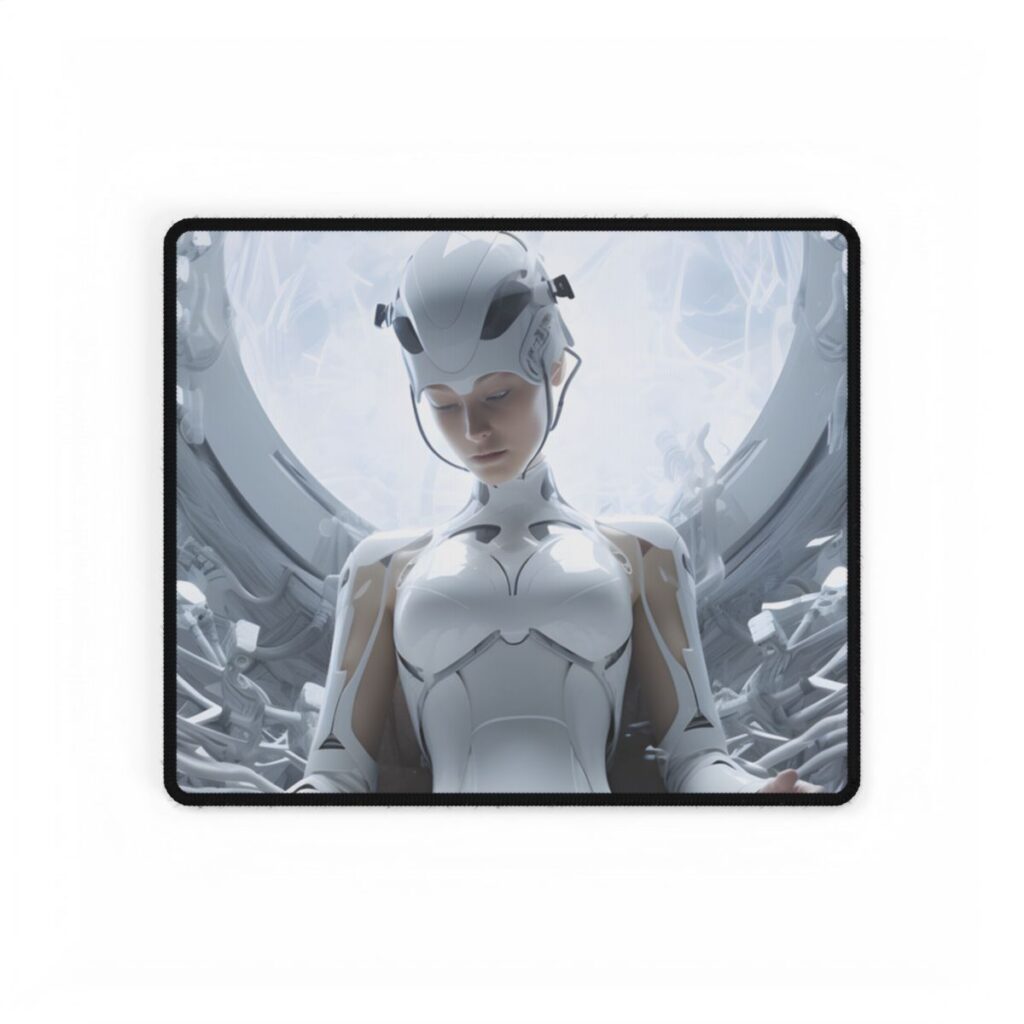 Elderly Man Connected: Medical Technology Web - Desk Mat
