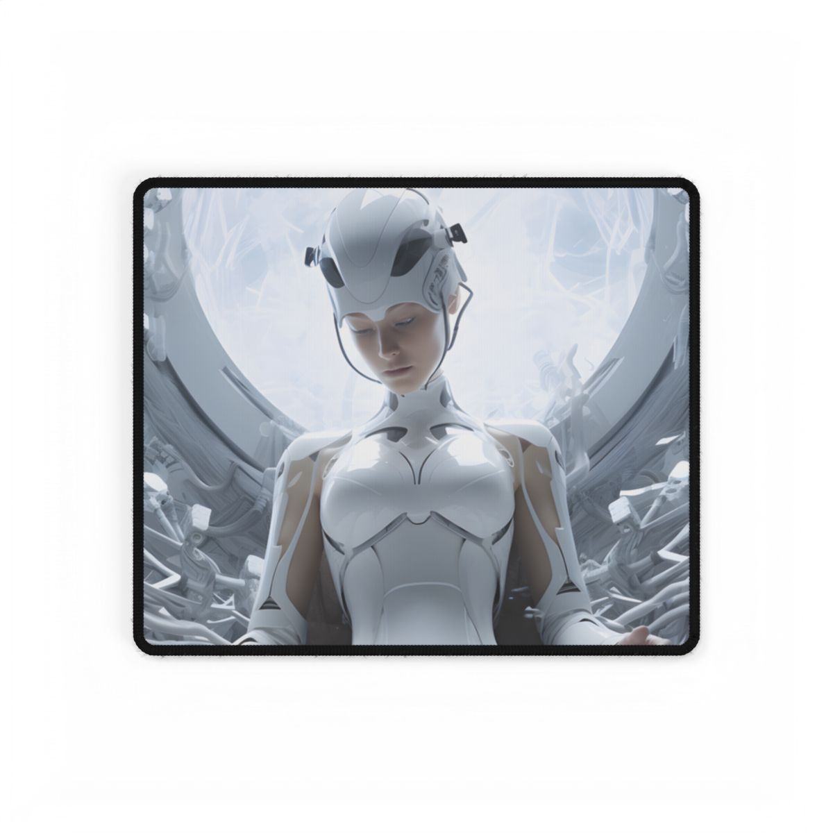 Elderly Man Connected: Medical Technology Web - Desk Mat