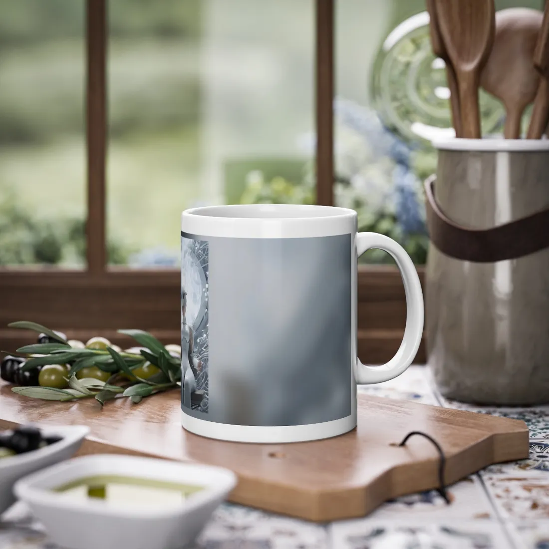 Elderly Man Connected: Medical Technology Web - Mug