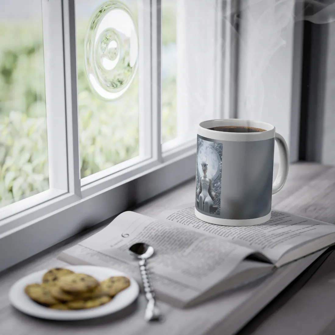 Elderly Man Connected: Medical Technology Web - Mug
