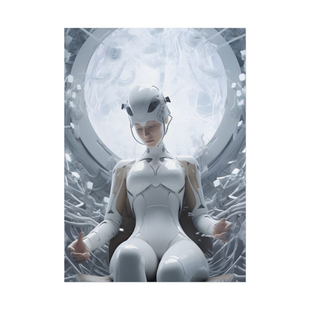 Elderly Man Connected: Medical Technology Web - Poster