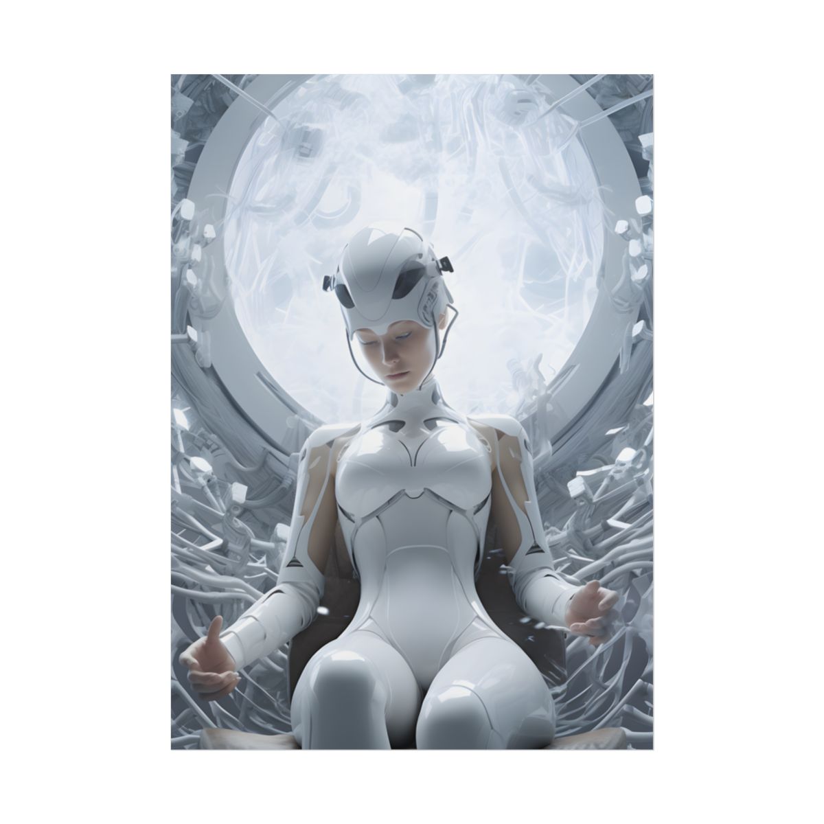 Elderly Man Connected: Medical Technology Web - Poster