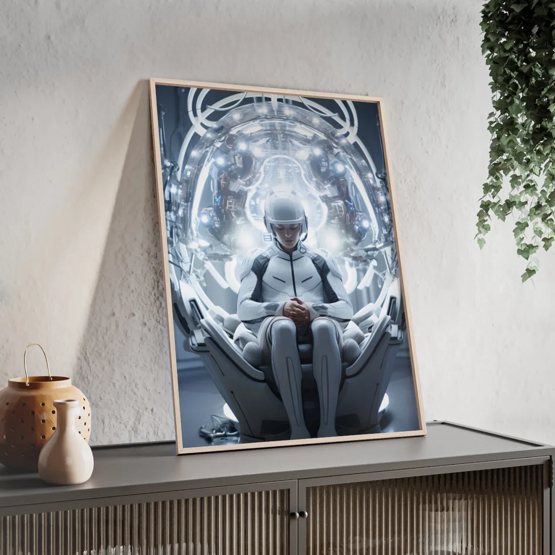 Elderly Man in a Complex Web: Medical Experiment - Framed Poster