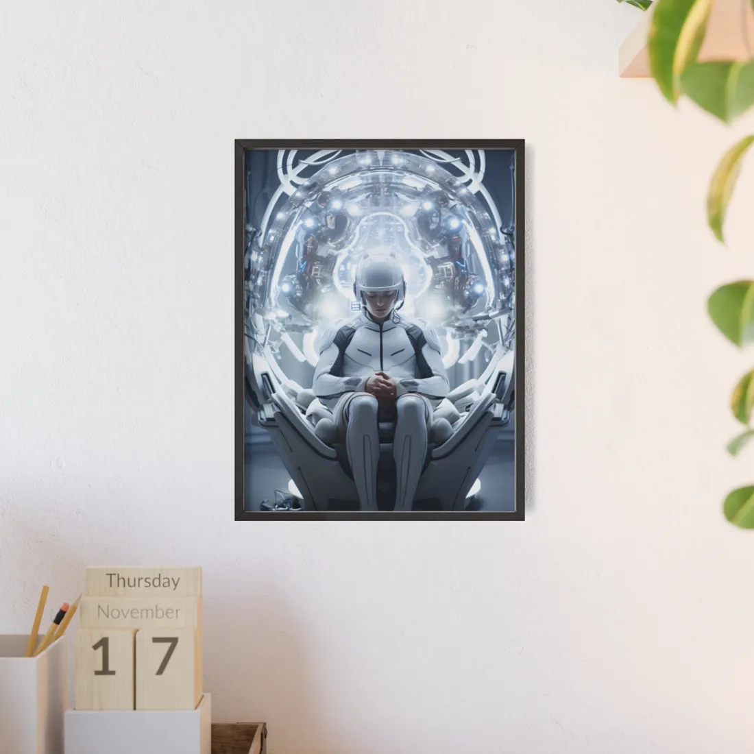 Elderly Man in a Complex Web: Medical Experiment - Framed Poster