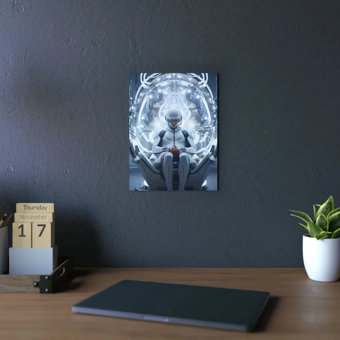 Elderly Man in a Complex Web: Medical Experiment - Metal Poster