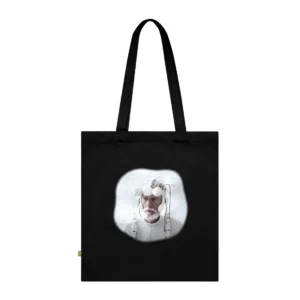 Elderly Man Wearing White Headset Tote Bag