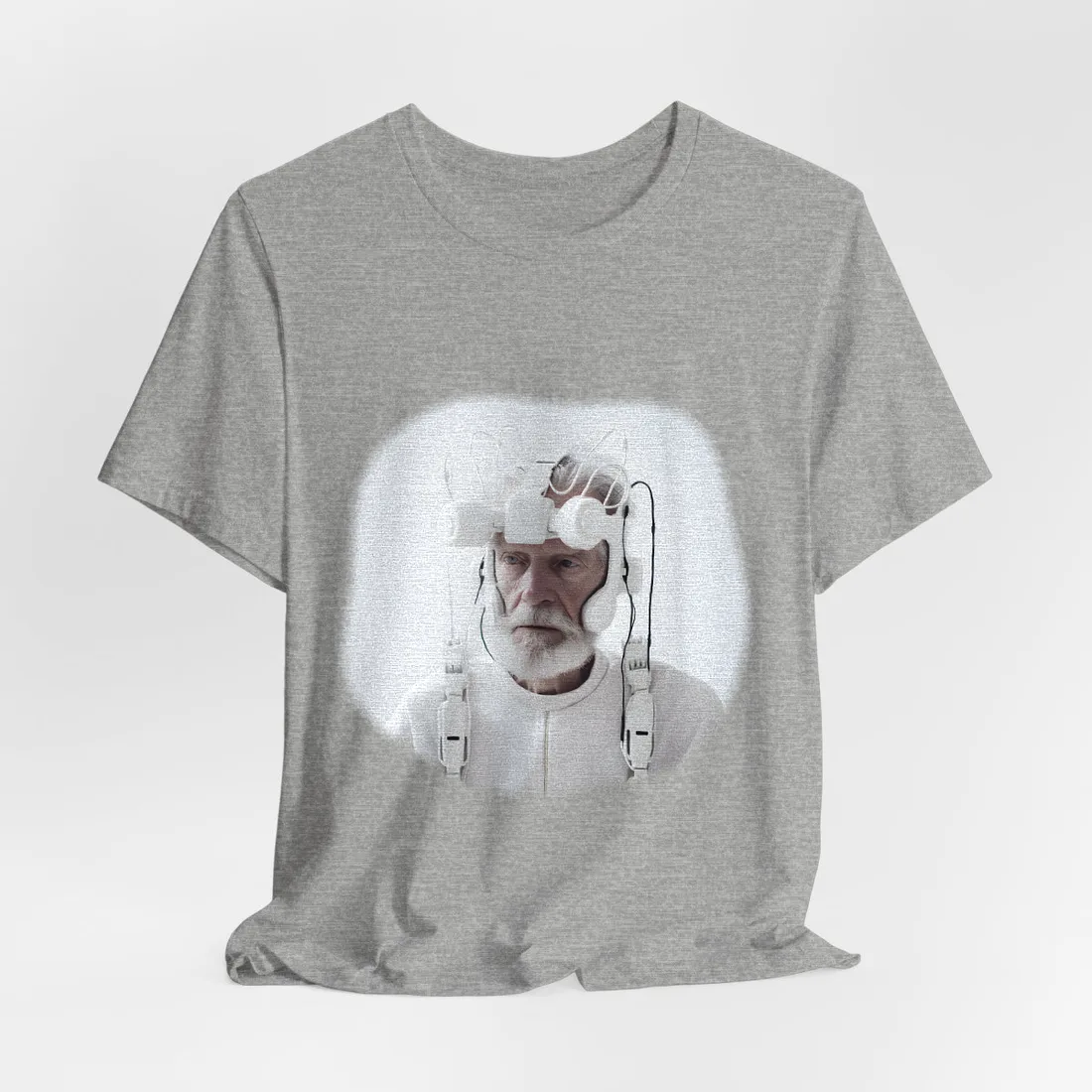 Elderly Man in Advanced Tech: Sci-Fi Headset Art - T-Shirt (Athletic Heather)