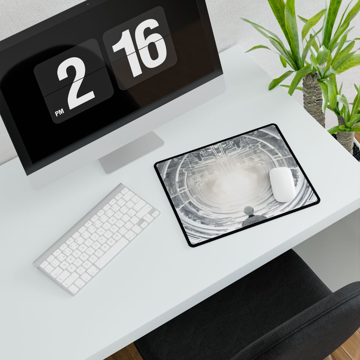 Elderly Man in Complex System: A Technological Dilemma - Desk Mat