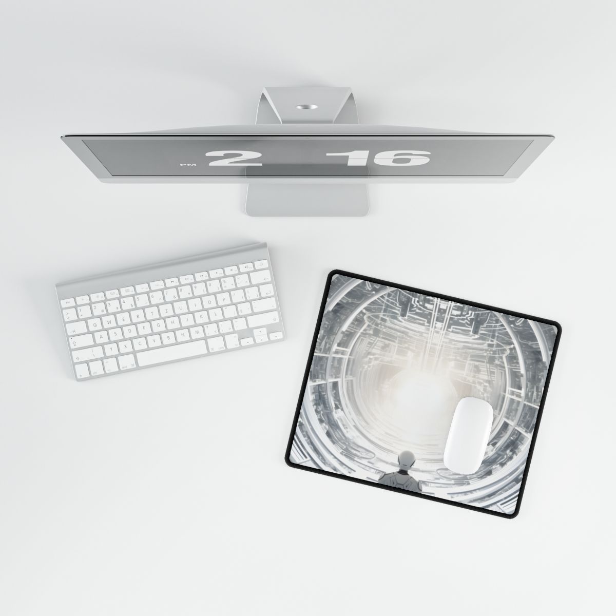 Elderly Man in Complex System: A Technological Dilemma - Desk Mat