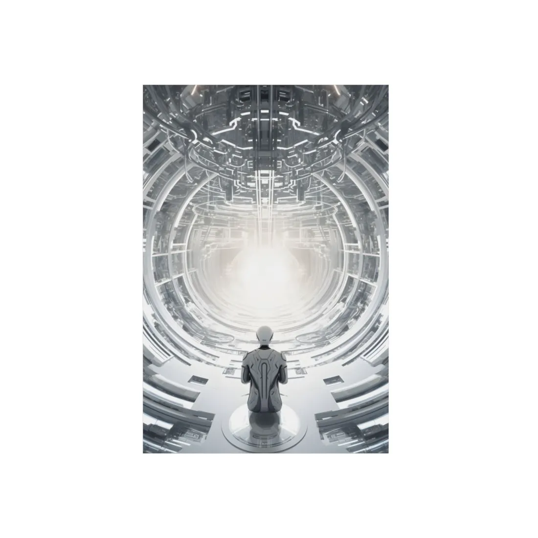 Elderly Man in Complex System: A Technological Dilemma - Metal Poster
