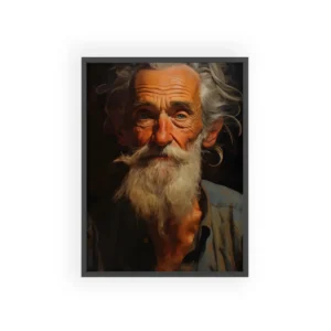 Elderly Man Portrait Framed Poster