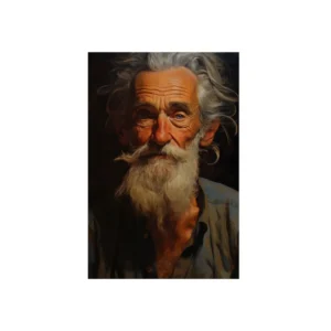 Elderly Man Portrait Metal Poster