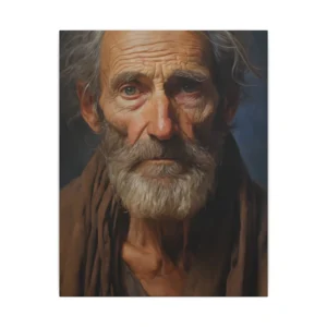 Elderly Bearded Man Portrait Canvas Print