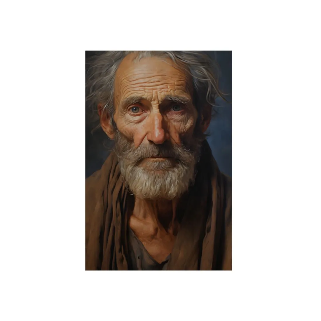 Elderly Wisdom Portrait: A Close-Up of Maturity - Metal Poster