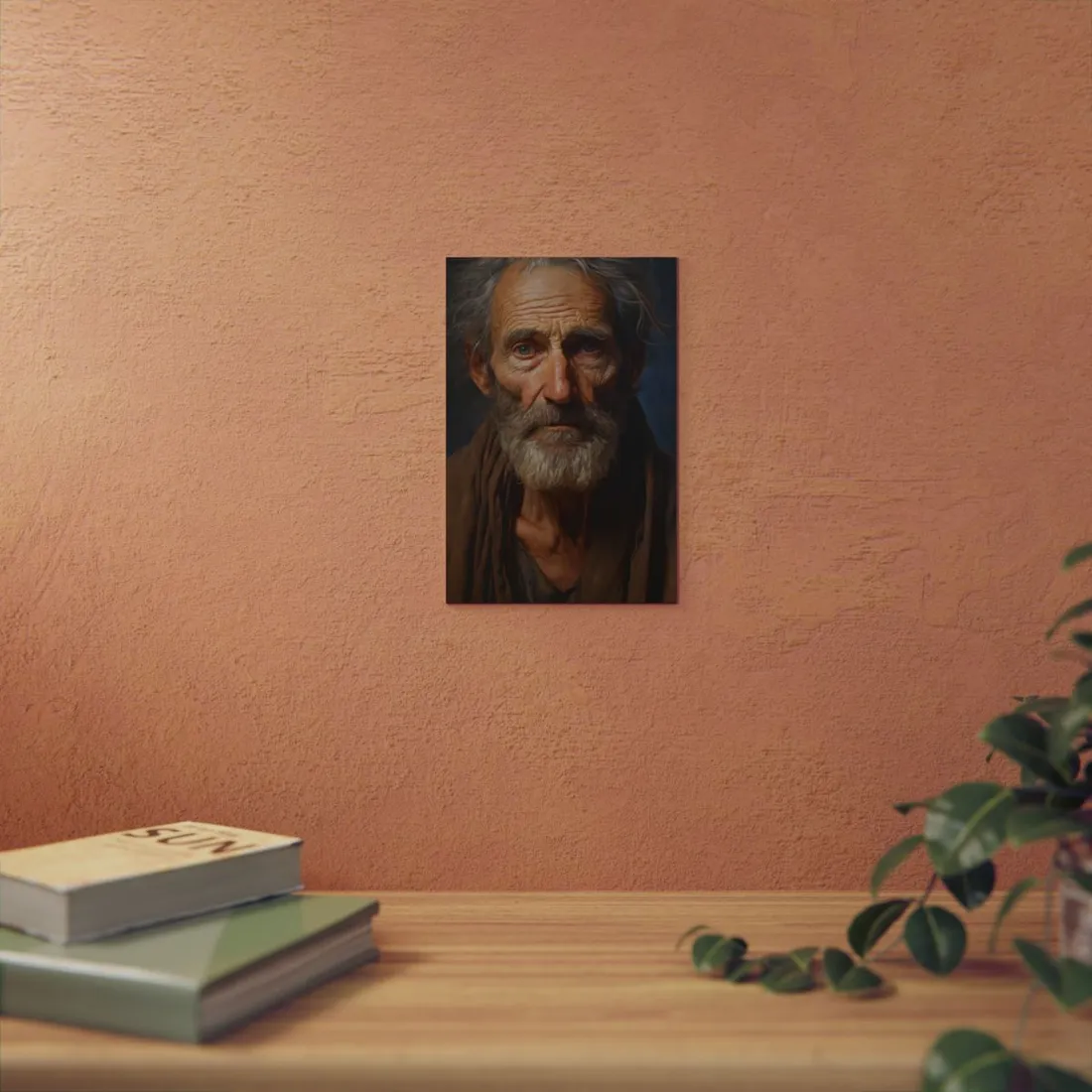 Elderly Wisdom Portrait: A Close-Up of Maturity - Metal Poster