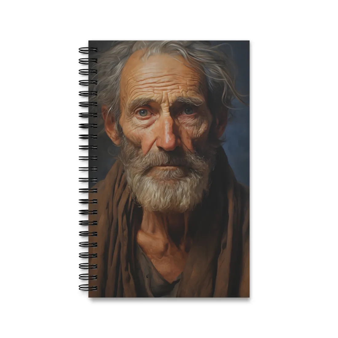Elderly Wisdom Portrait: A Close-Up of Maturity - Spiral Notebook