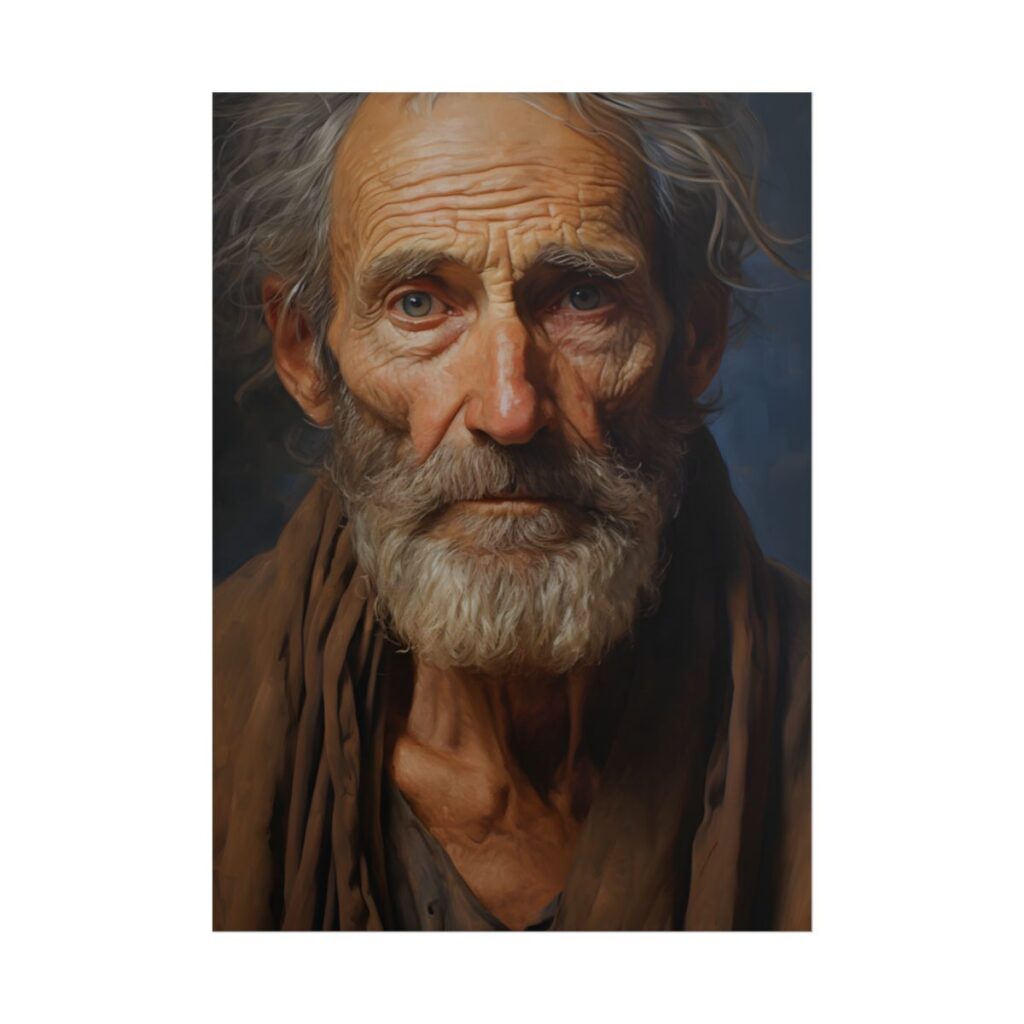 Elderly Wisdom Portrait: A Close-Up of Maturity - Poster