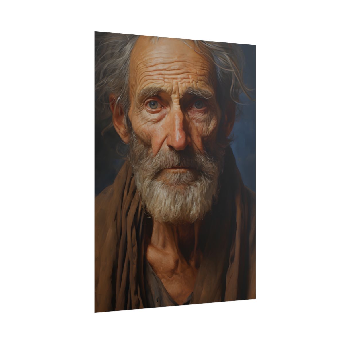 Elderly Wisdom Portrait: A Close-Up of Maturity - Poster