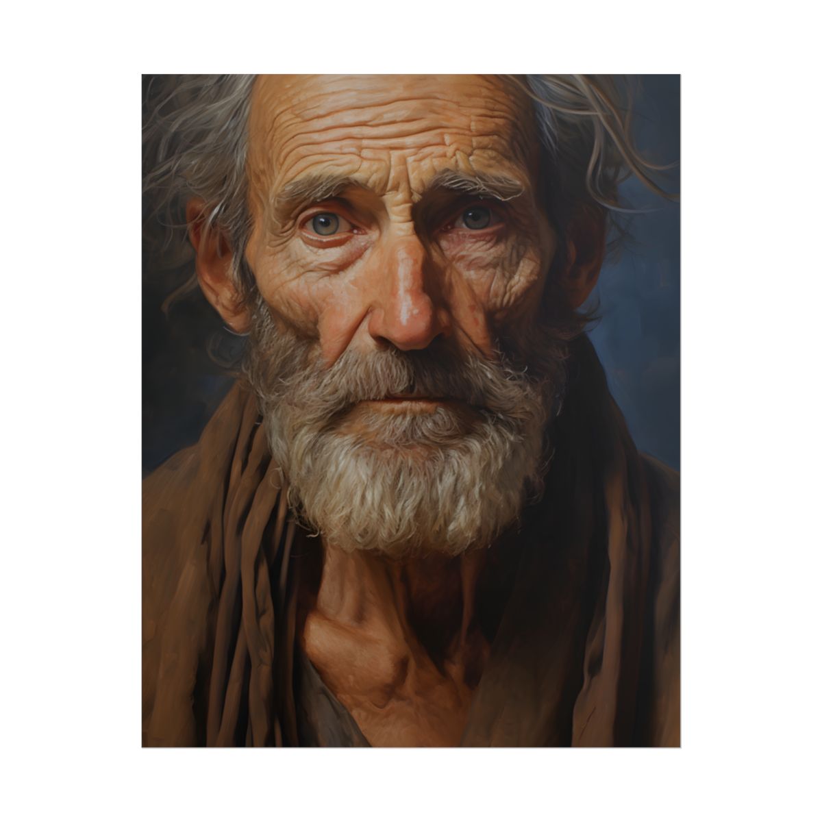 Elderly Wisdom Portrait: A Close-Up of Maturity - Poster