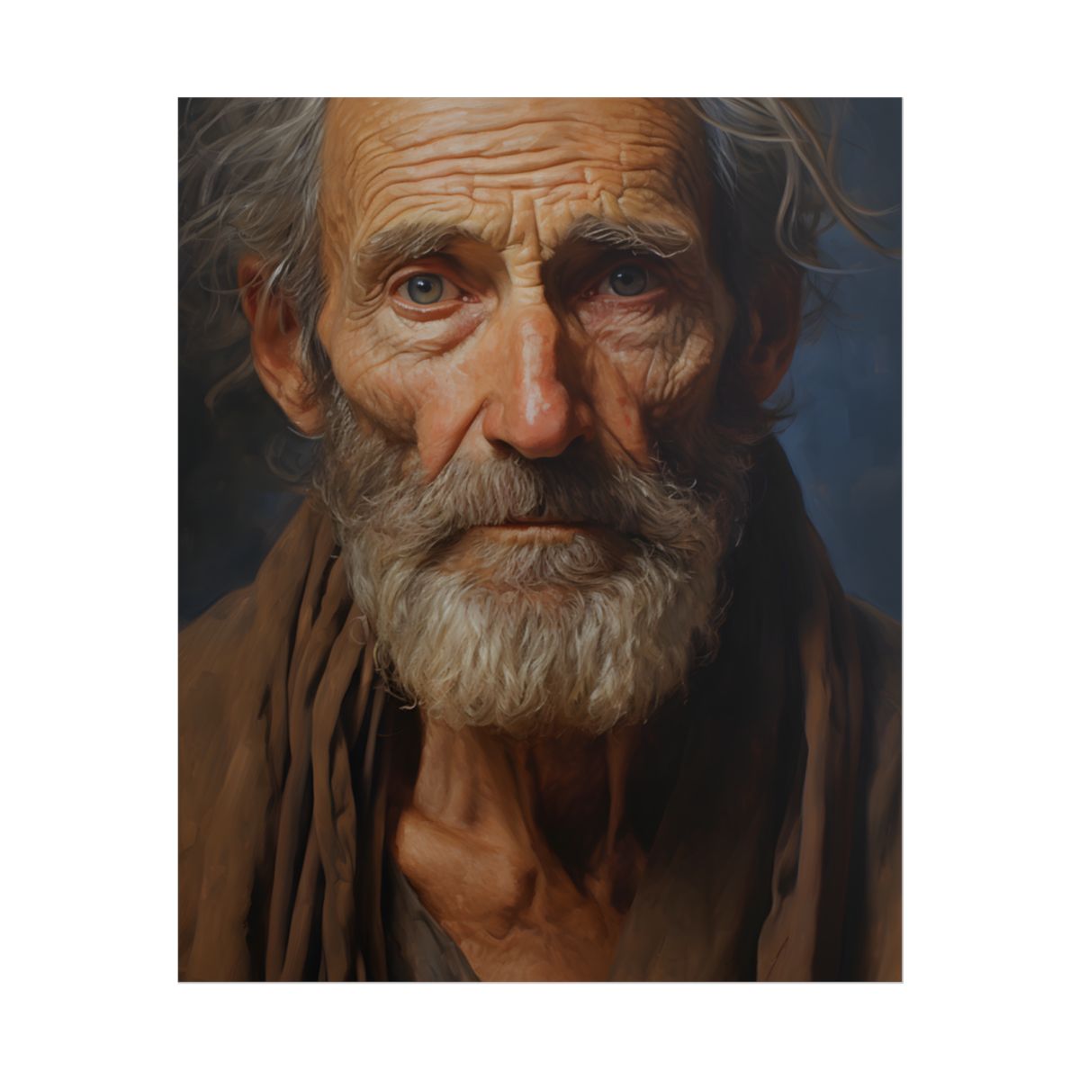 Elderly Wisdom Portrait: A Close-Up of Maturity - Poster