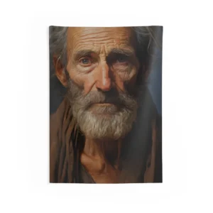 Elderly Bearded Man Portrait Wall Tapestry