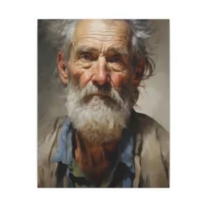 Weathered Elder Portrait Canvas Print