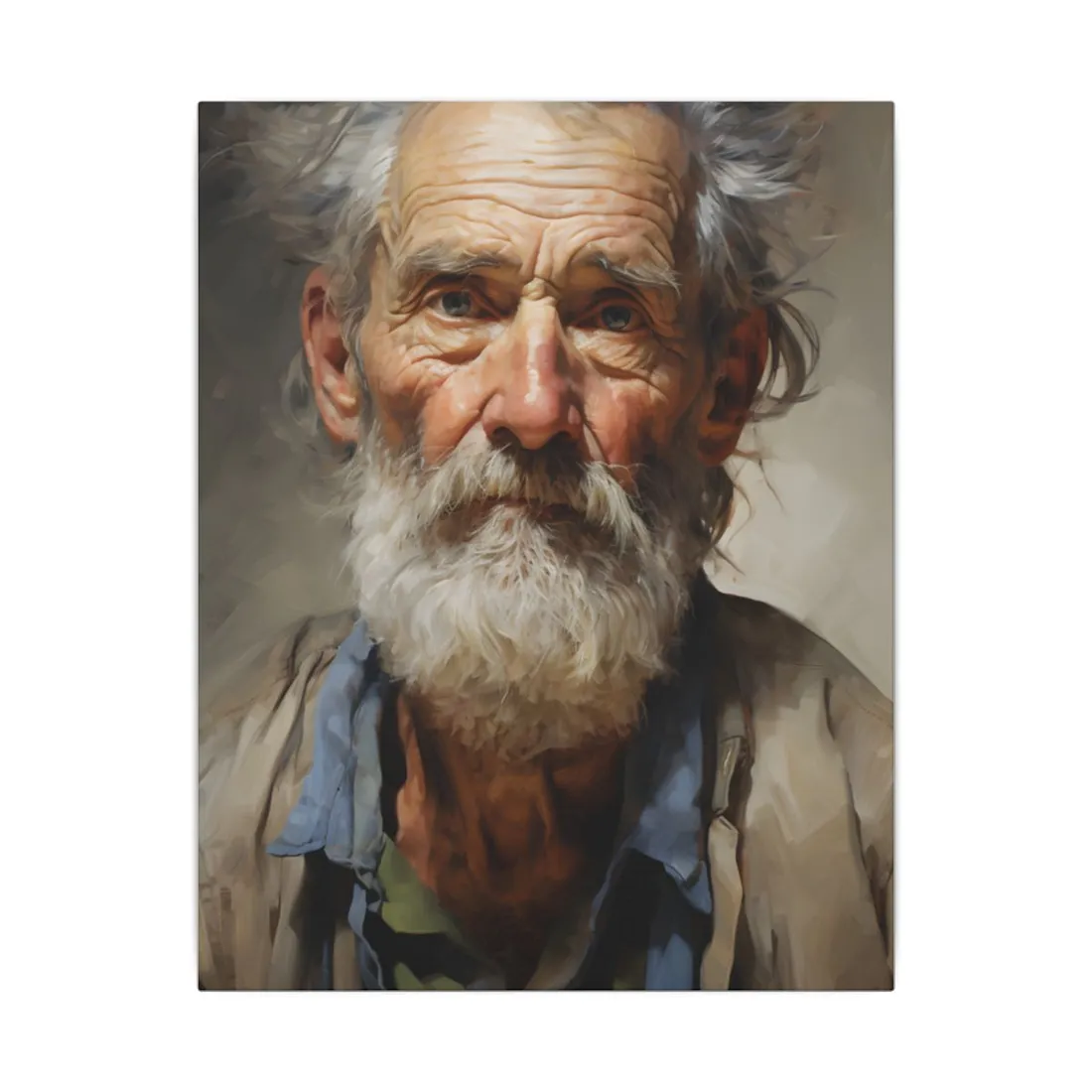 Elderly Wisdom: Portrait of a Timeless Soul - Canvas