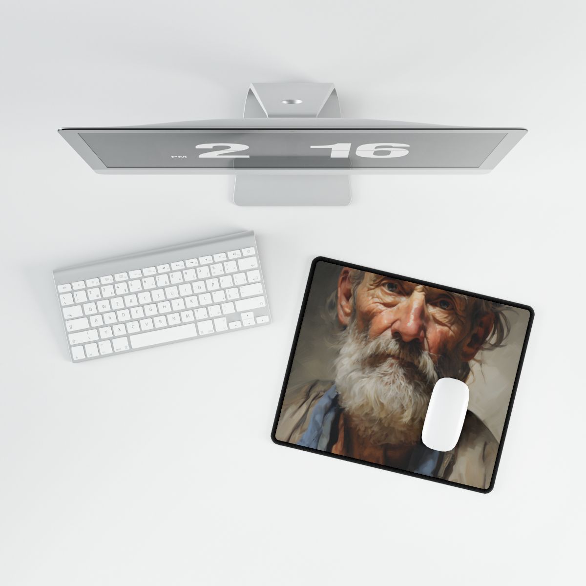 Elderly Wisdom: Portrait of a Timeless Soul - Desk Mat