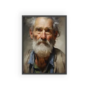 Weathered Elder Portrait Framed Poster
