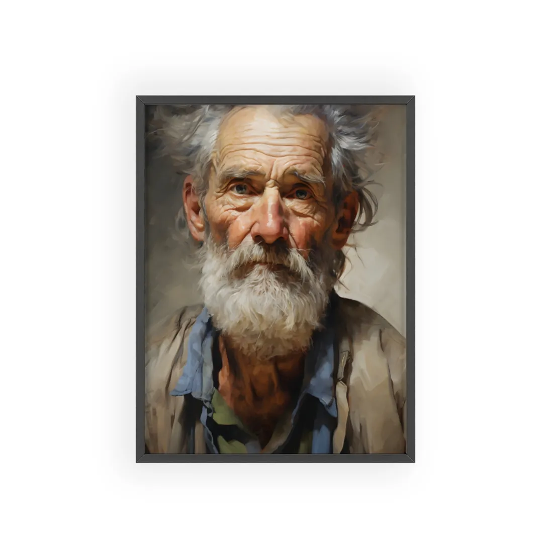 Elderly Wisdom: Portrait of a Timeless Soul - Framed Poster