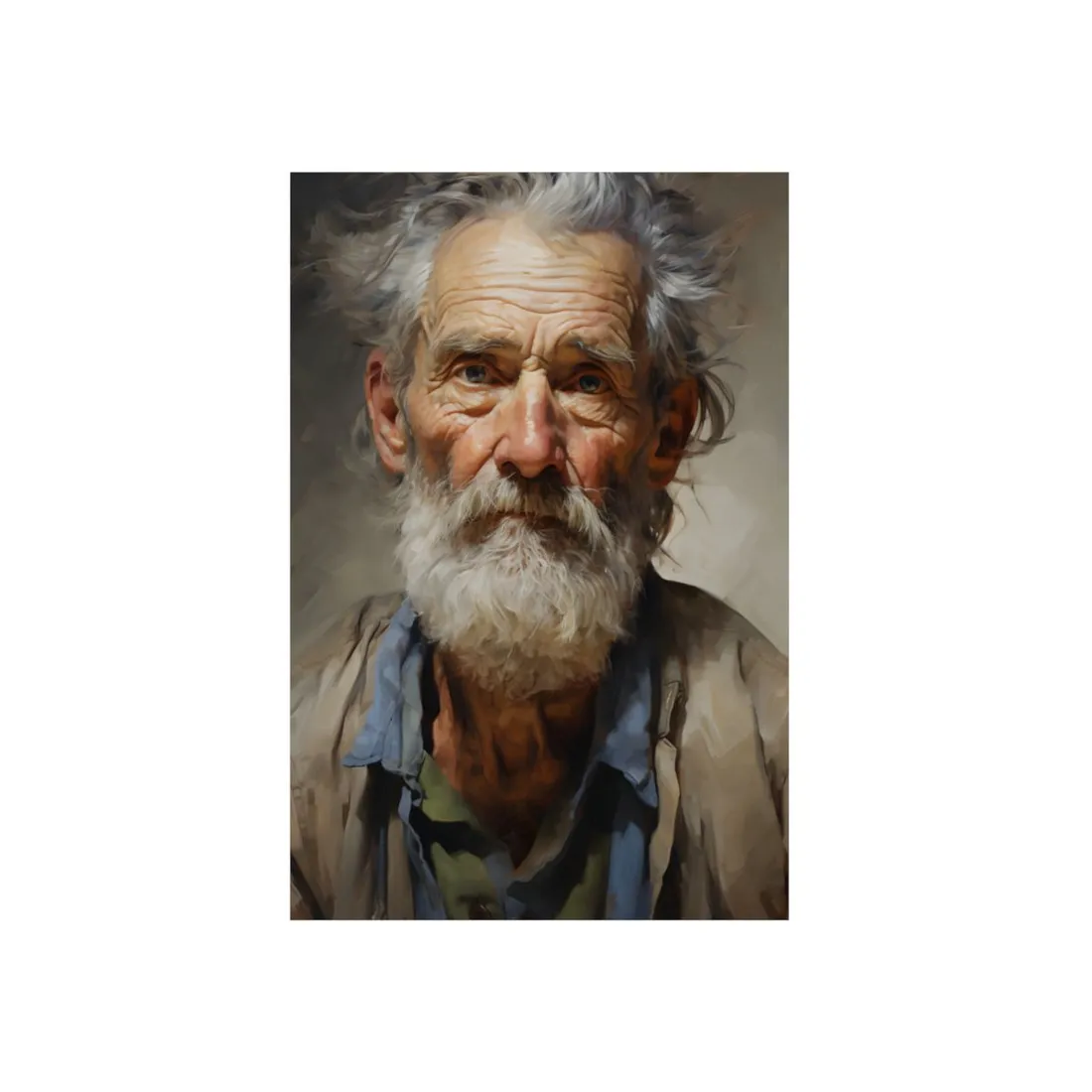 Elderly Wisdom: Portrait of a Timeless Soul - Metal Poster