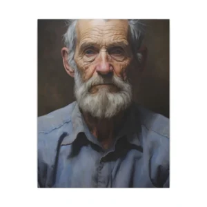 Weathered Elderly Man Portrait Canvas Print