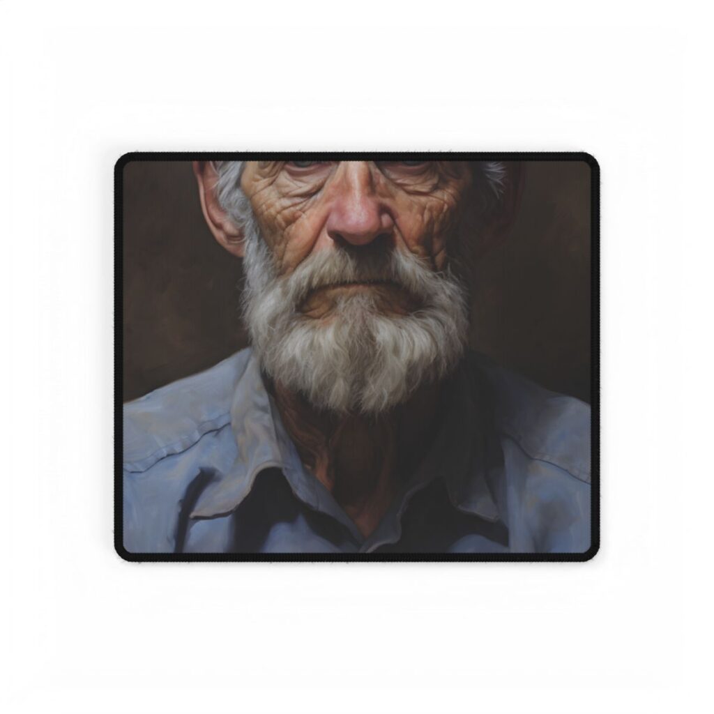 Elderly Wisdom: Portrait of a Wise Gentleman - Desk Mat