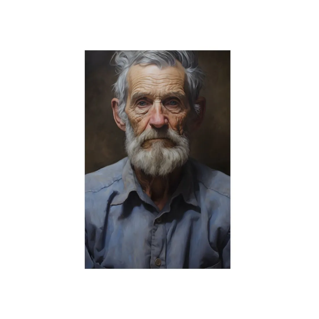 Elderly Wisdom: Portrait of a Wise Gentleman - Metal Poster