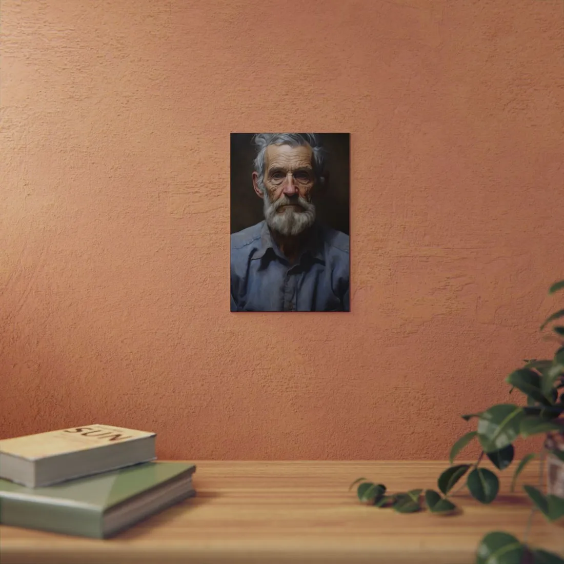 Elderly Wisdom: Portrait of a Wise Gentleman - Metal Poster